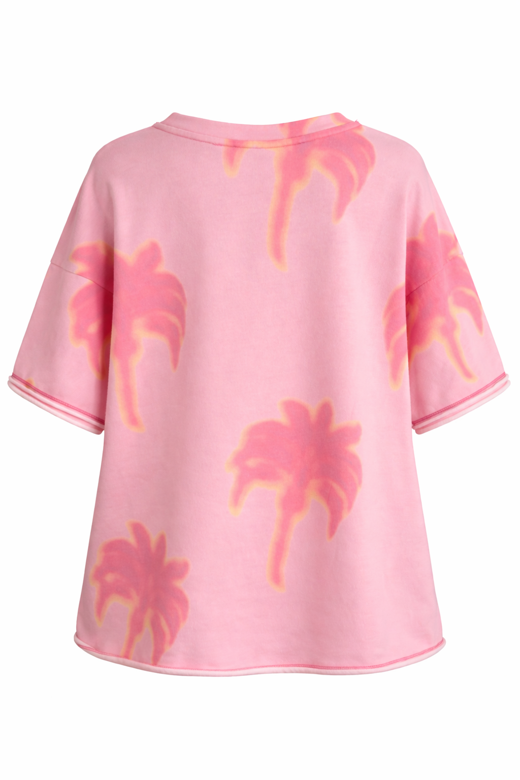 Yippie Hippie Oversize Damen T-Shirt Pink mit Print – Casual Sommer Shirt