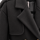 Damen Trenchcoat mit Bindegürtel und goldfarbenen Knöpfen – Schwarz oder Dunkelbraun – Größe 38–42