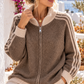 Damen Strickjacke mit Alpaka Reißverschluß Stehkragen weich 38-42