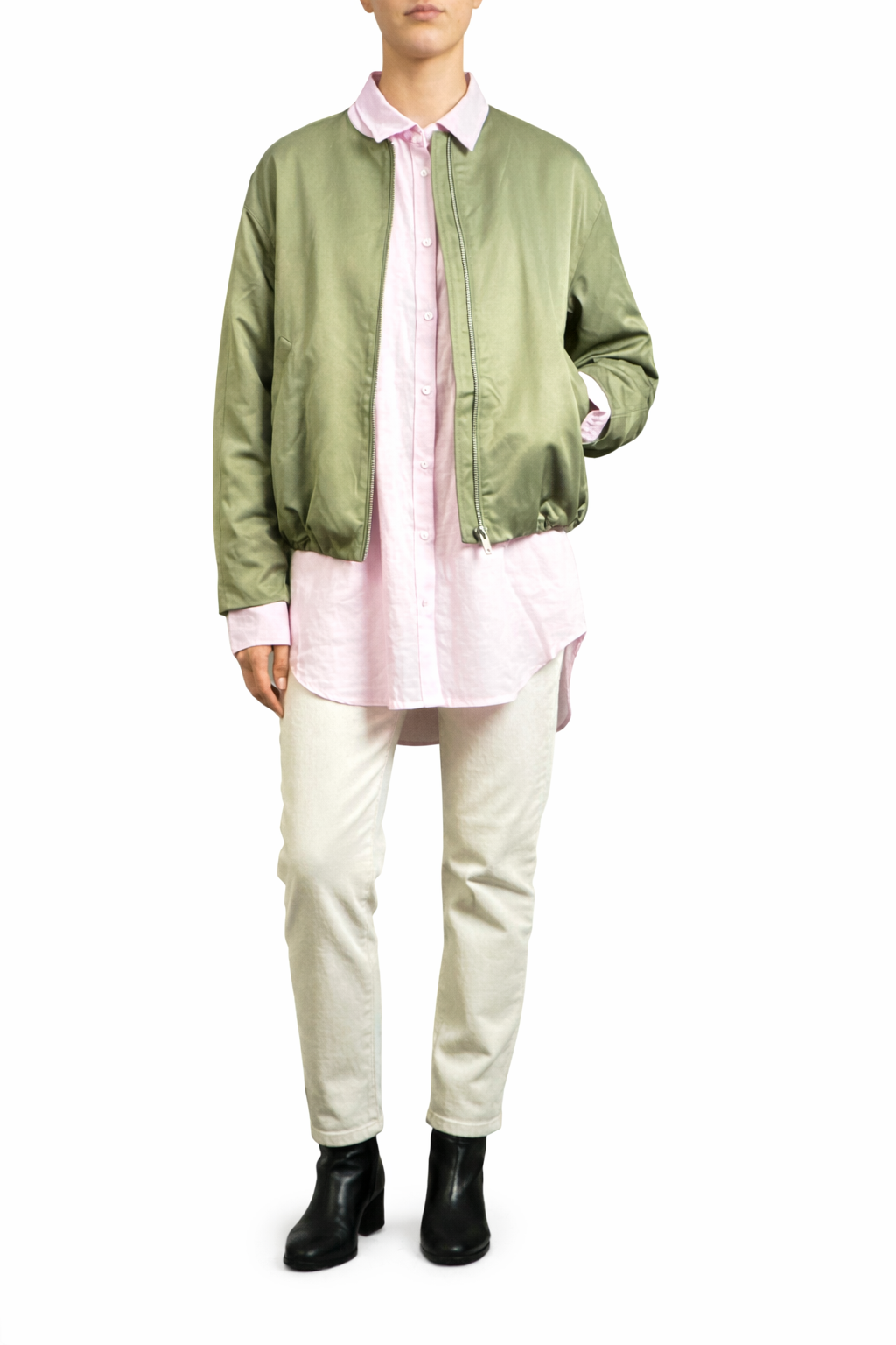 JC SOPHIE Bomberjacke Olivgrün – edler Oversize-Look aus Baumwolle
