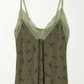 Spitzentop Damen Olivgrün mit Zebra-Muster aus Viskose – Sommer & Freizeit 38-42