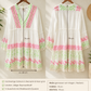 Boho Tunika Kleid Weiß – Midikleid mit Stickerei & Pailletten | Sommerkleid Damen (36–40)