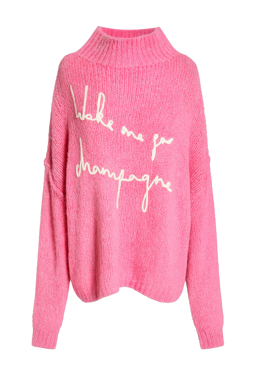 Oversize-Strickpullover „Wake me for Champagne“ 🍾💗