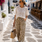 JC Sophie Palazzo Hose Grün Beige – Viskose Hose mit Taschen | Sommerhose 38–42