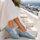Women's Sneakers Light Blue Pink - Suede Look Summer Shoe Sky Bloom