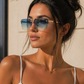 Luxury Shield Sonnenbrille Damen – Rahmenlos mit Gold-Detail | Verlaufsgläser in Blau, Pink, Schwarz & Braun