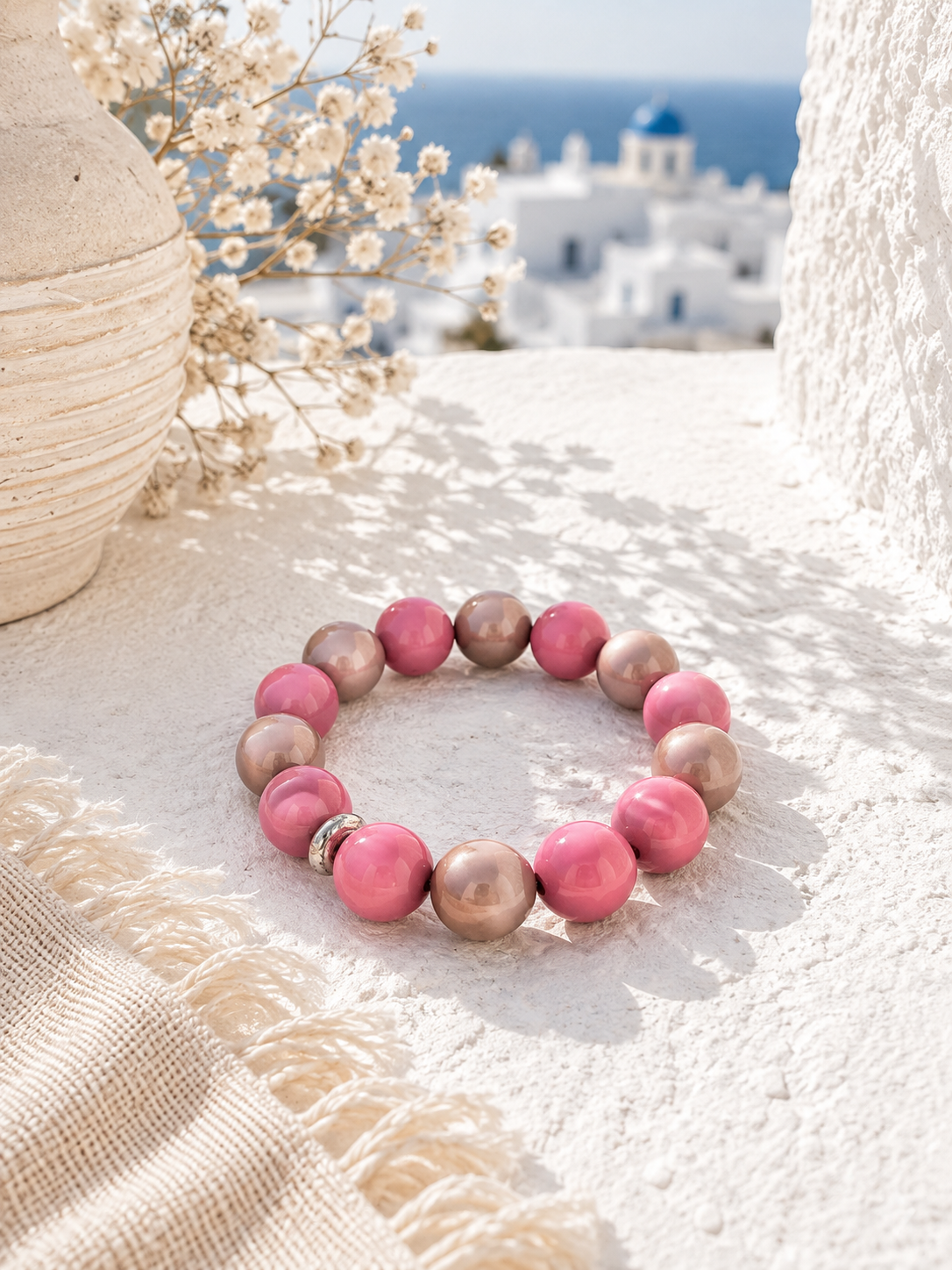 Magic Pearls Damen Armband mit großen Perlen | Elastisches Statement-Armband in verschiedenen Farben