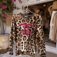 Women's Sweatshirt Leo Print Paris – Cotton – Lightweight – Sizes 36–42