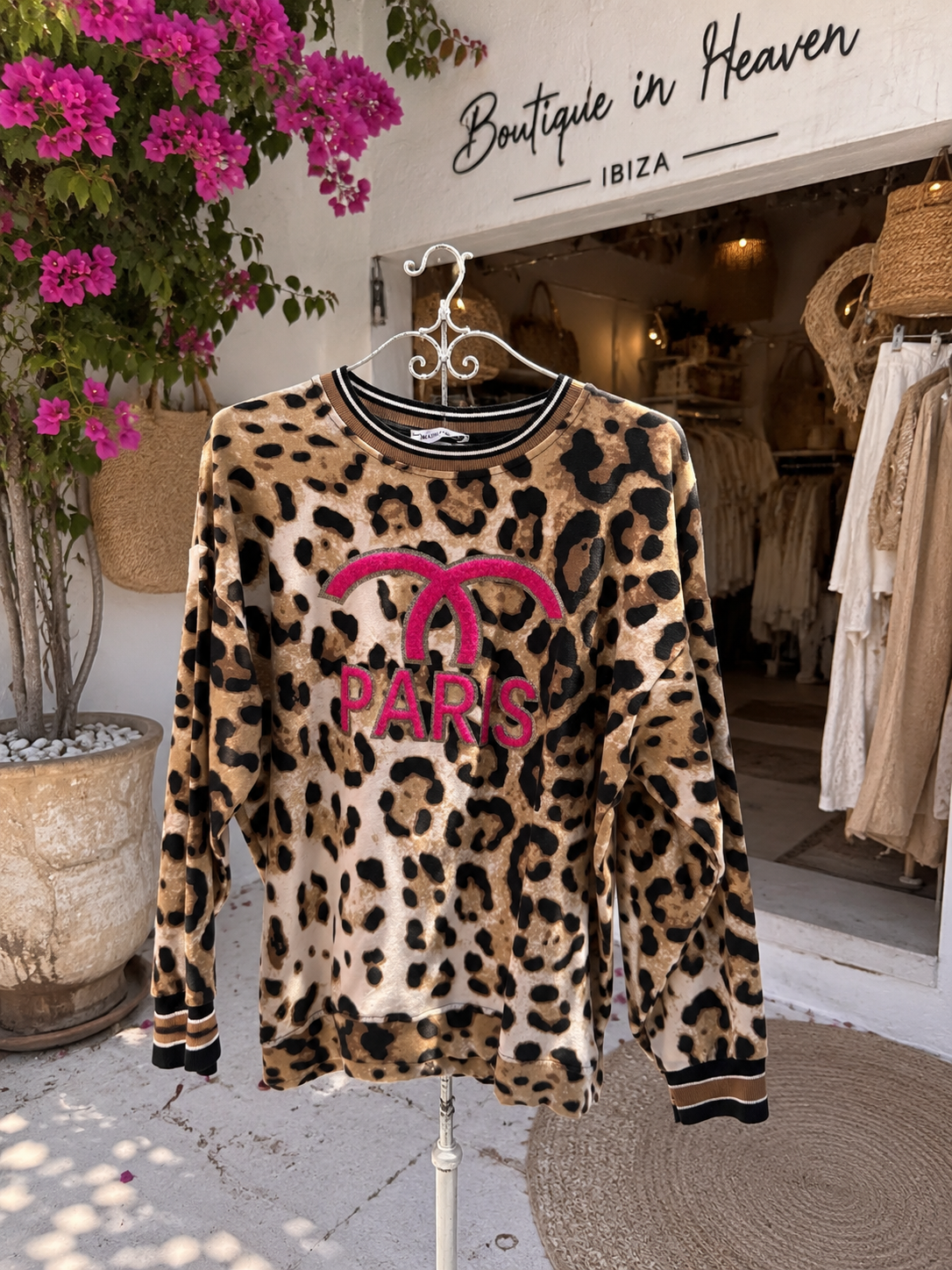 Women's Sweatshirt Leo Print Paris – Cotton – Lightweight – Sizes 36–42