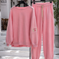 ✨ Namaste Sunshine Lounge Set Gelb Hellblau Braun Rosa – Flauschiger Damen Zweiteiler mit Baumwolle 38-42