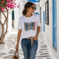 Damen T-Shirt „Loved“ – Sommer Shirt mit Statement Print | Baumwolle | Weiß | Gr. 38–42