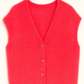 Mohair-Pullunder Neonlachs mit V-Ausschnitt & Knöpfen | tragbar 38–44
