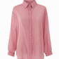 Damen Bluse Pink – elegante semitransparente Oversize Bluse mit Hemdkragen | One Size 38–44