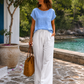 Boutique Linen Shirt for Women | 100% Linen | White or Sky Blue | Summer Bestseller 38–42