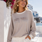 Leichter Damen Sweater aus Viskose – Oversize Pullover mit Glitzer-Schriftzug HEY YOU (38-42)