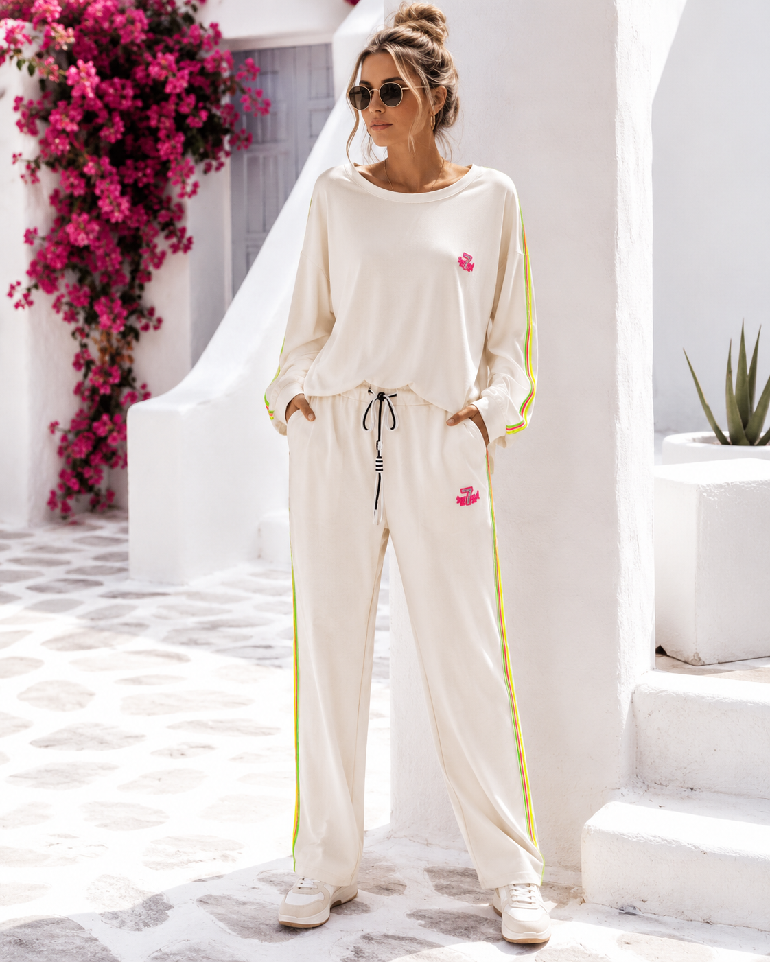 Women's Two-Piece Jogger Set – Sweatshirt & Pants Cotton (US 8–12) Many Colors