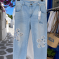 🌸 S. Woman Floral Jeans – Stretch Women's Jeans | Lace Flowers | M–XL