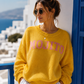 🍋  Mojito Sunset Pullover – Sonnengelber Strick mit Urlaubsfeeling 🍋🌴 | 36–42