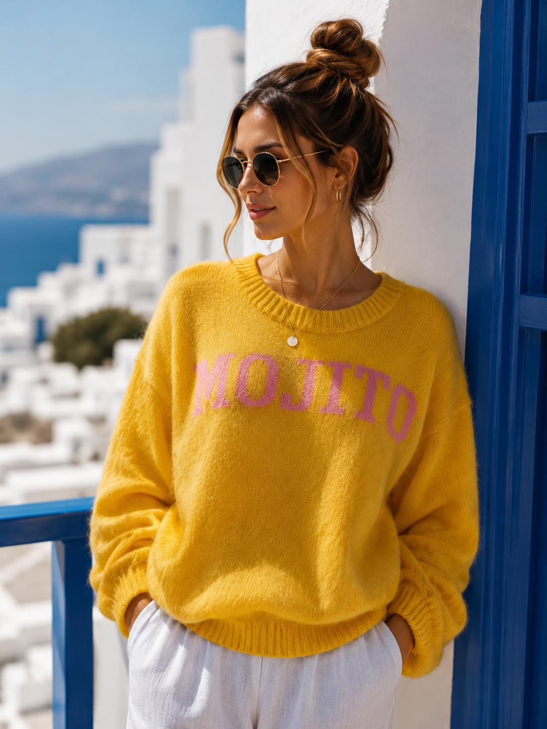 🍋  Mojito Sunset Pullover – Sonnengelber Strick mit Urlaubsfeeling 🍋🌴 | 36–42
