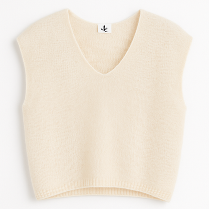 Damespullover - mouwloze gebreide trui (36-42)