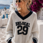🤍 Varsity Glam 29 – Flauschiger Statement-Pullover 38-42+