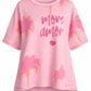 Yippie Hippie Oversize Damen T-Shirt Pink mit Print – Casual Sommer Shirt