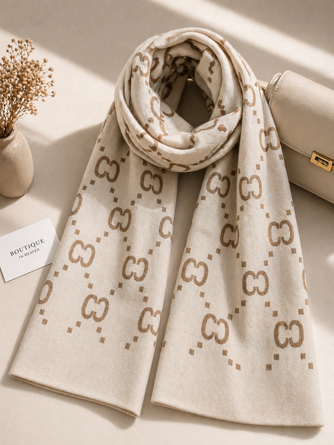 Premium Viskoseschal Damen Beige Sand – Designer Style Must-Have Schal Elegant & Ultra Soft | Boutique in Heaven