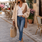 Damen Oversize Strickcardigan Naturtöne 38–46 | Beige Braun | XXL Kragen | Kuschelstrick