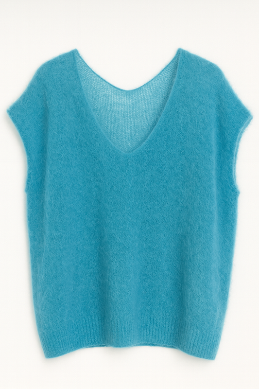 Flauschiger Oversize-Polunder – Türkis