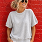 JC Sophie Damen T-Shirt Hellgrau aus Viskosemix mit Rundhalsausschnitt und Kurzarm