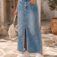 Comfortable white denim skirt 