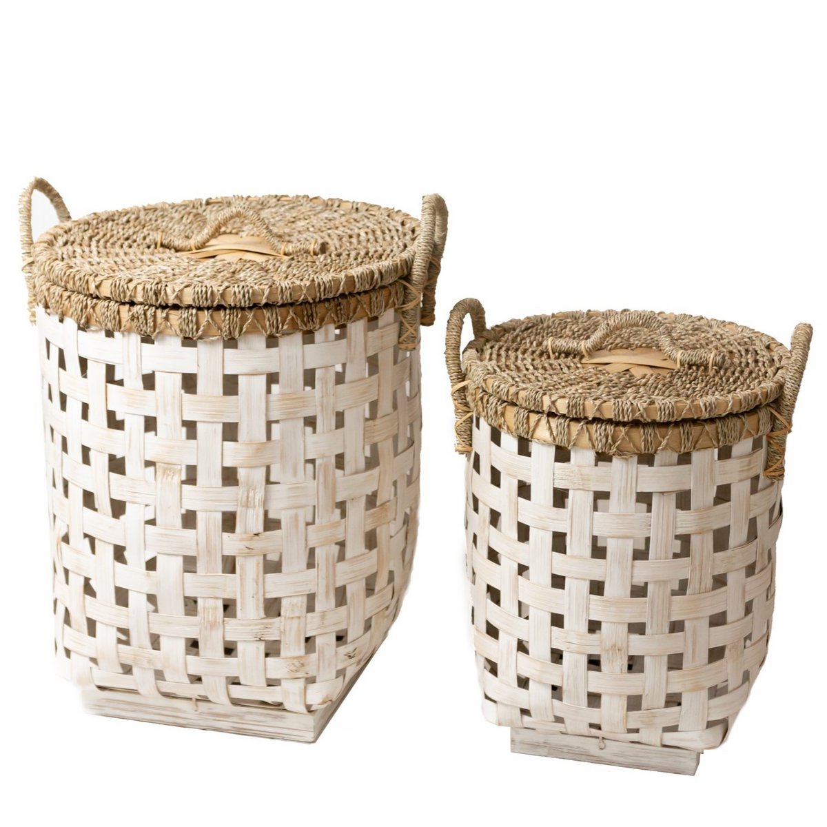 Wäschekorb mit Deckel IRAYA aus Bambus