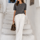 Women's Short-Sleeve Knitted Sweater by JC Sophie