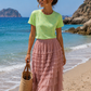 Women's skirt with flounces black blue green apricot