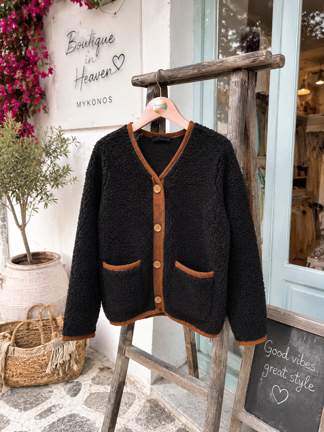 Teddy-Liebling 🖤 Kuschelige Teddyjacke mit Kontrastdetails | 38–42 | Nur 1x verfügbar