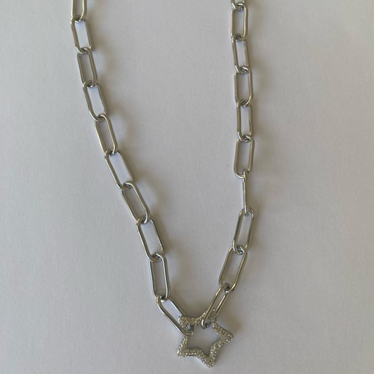 Modeschmuck-Kette mit Sternchen-Anhänger 43 cm für einen funkelnden Look