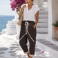 Women's fabric trousers, baggy style, softly and thickly lined
