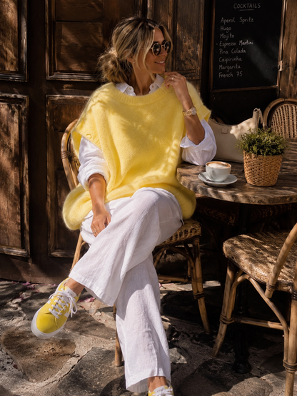 Damespullover met korte mouwen, oversized, neonkleurig (maten 40-48)