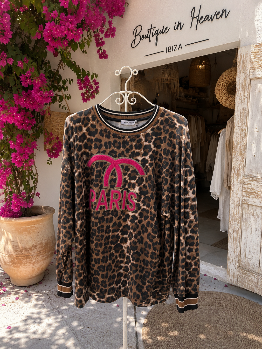 Women's Sweatshirt Leo Print Paris – Cotton – Lightweight – Sizes 36–42