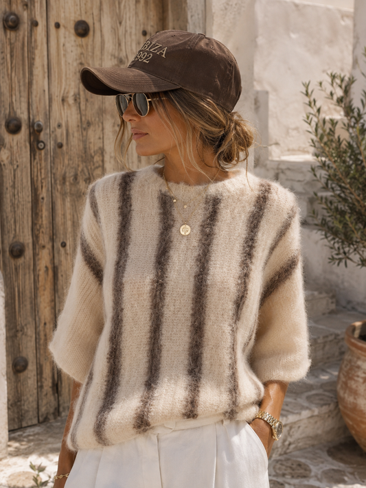 Women's Sweater Short Sleeve Sweater Knitted Sweater (38-42+)