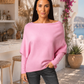 Asymmetrischer Feinstrickpullover mit Wasserfall-Ausschnitt – Lila & Rosé 34-38