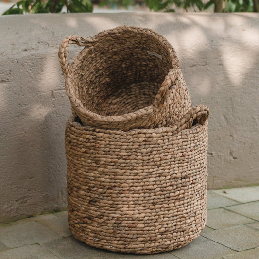 Wäschekorb | Pflanzenkorb | Aufbewahrungskorb BALAI aus Wasserhyazinthe (2 Größen)