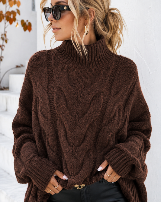 Damenpullover Rollkragenpullover Strickpullover 2 Farben Oversize (38-46)