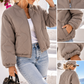 Damen Steppjacke Taupe-Beige – leichte Bomberjacke aus Viskose, Größe 36–40