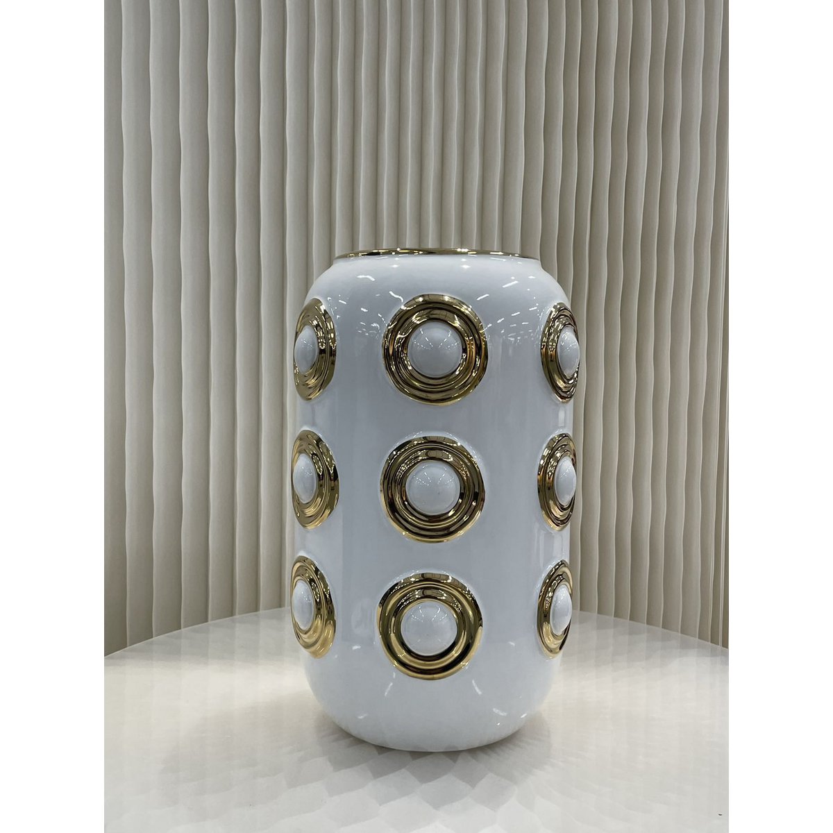 Goldene 3-Kreis-Vase (CV11617-12-CA-205321-WIT)