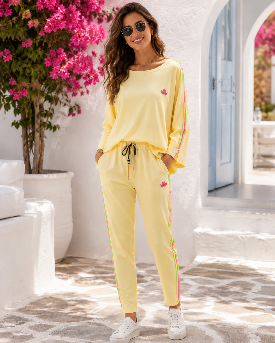 Women's Two-Piece Jogger Set – Sweatshirt & Pants Cotton (US 8–12) Many Colors