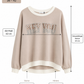 Leichter Damen Sweater aus Viskose – Oversize Pullover mit Glitzer-Schriftzug HEY YOU (38-42)