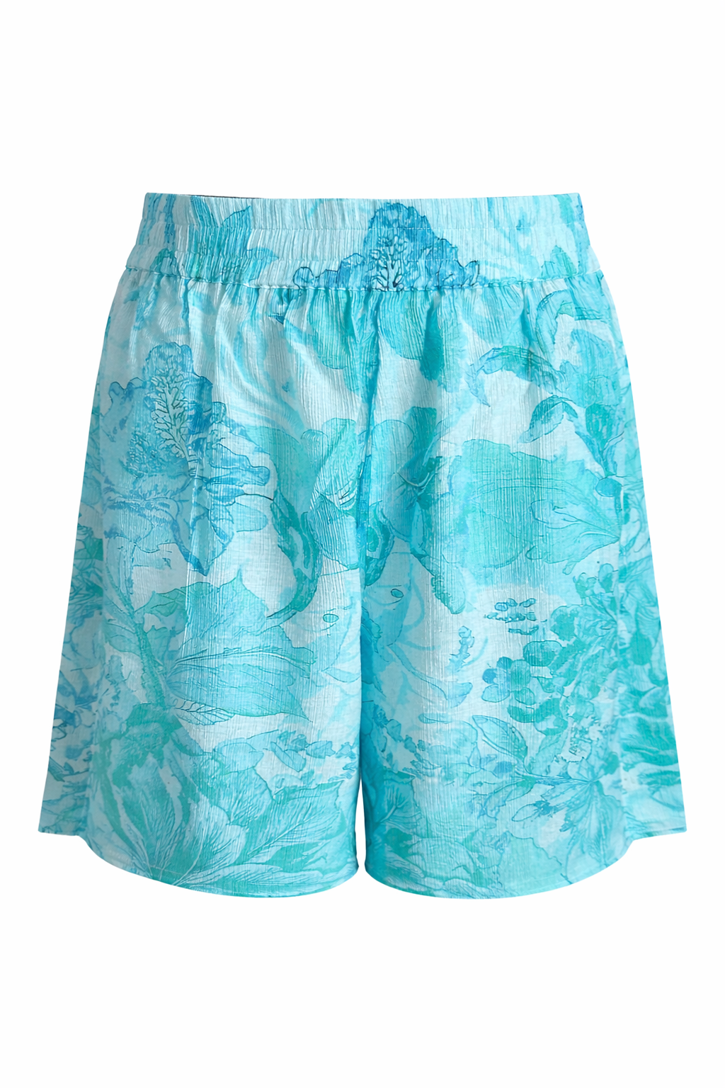 Yippie Hippie Damen Bermuda Shorts Türkis Batik – knielang mit Gummibund