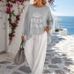 KEEP CALM Oversize Sweatshirt Damen Grau – Leichter Longsleeve Pullover Rundhals High-Low 40–48