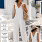 Boho Jumpsuit Damen – Luftiger Sommer Weiß (36-42)